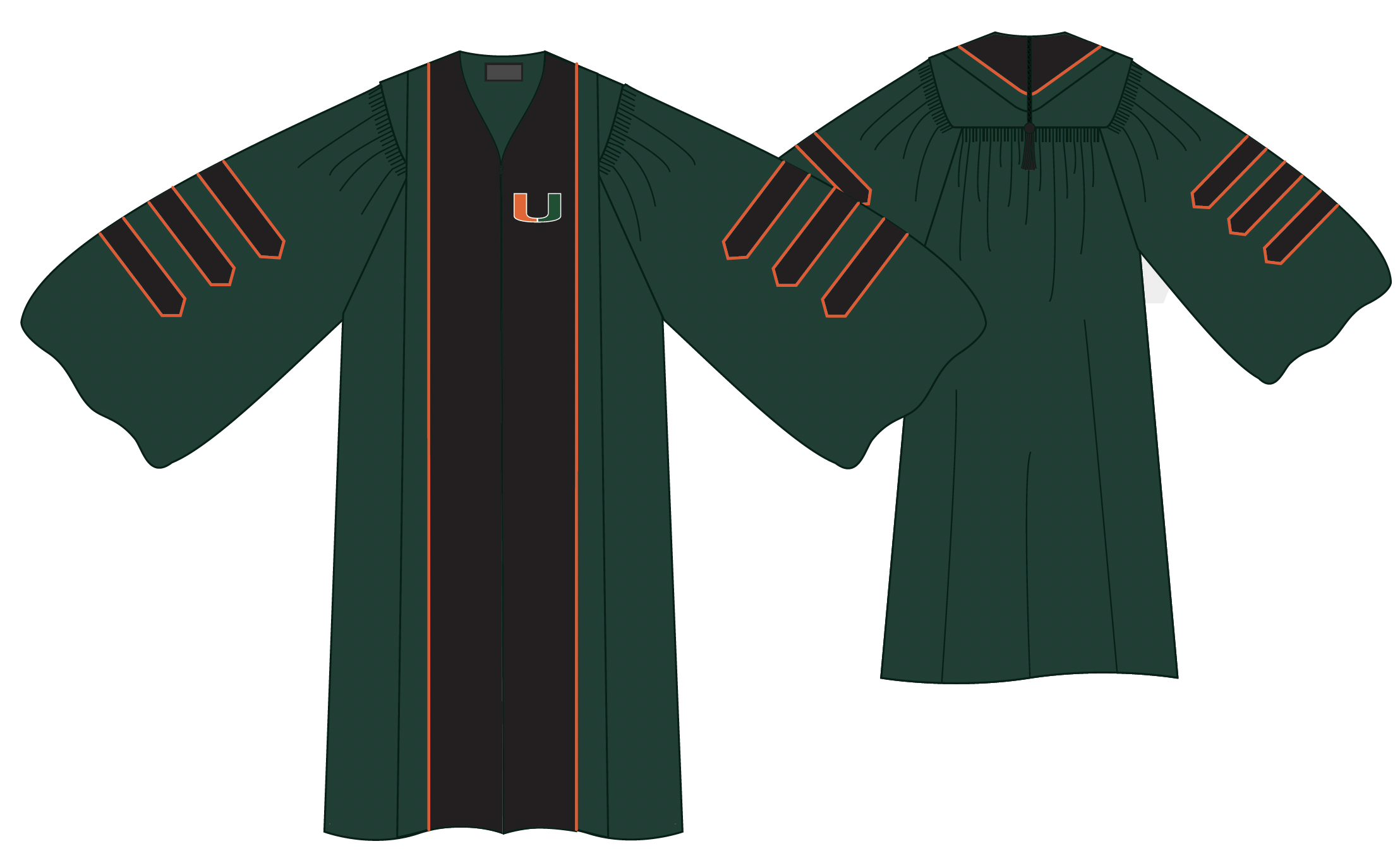 photo of deluxe green doctoral gown